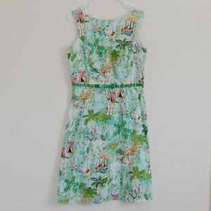 Sangria Size 10 Vintage Retro Tropical People green Dress Pattern